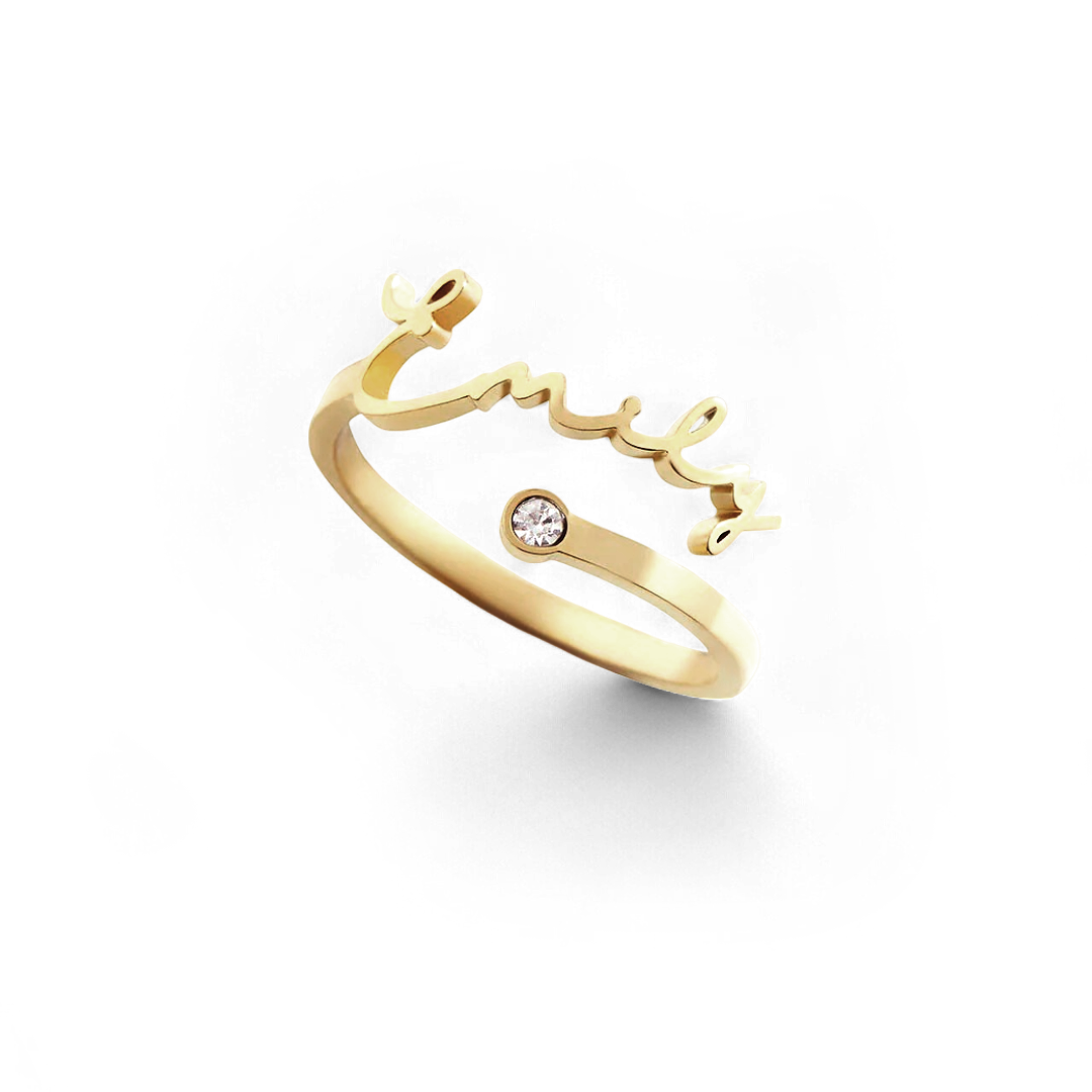 Custom Name Birthstone Ring — Vanny Jewels