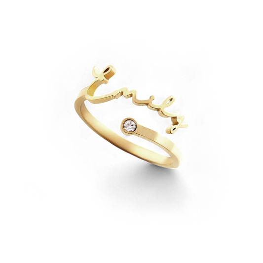Custom Name Birthstone Ring — Vanny Jewels