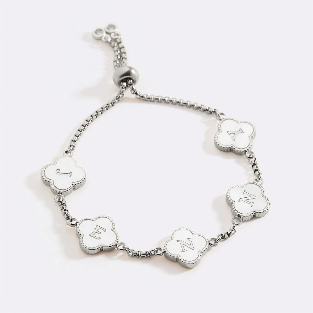 Clover Custom Name Bracelet in 925 sterling silver