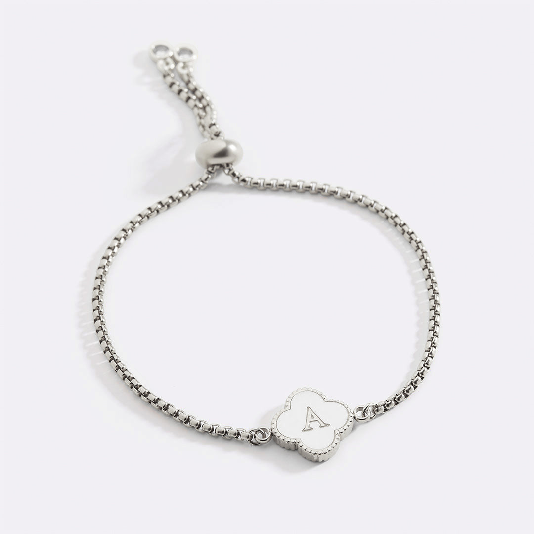 Clover Custom Name Bracelet in 925 sterling silver