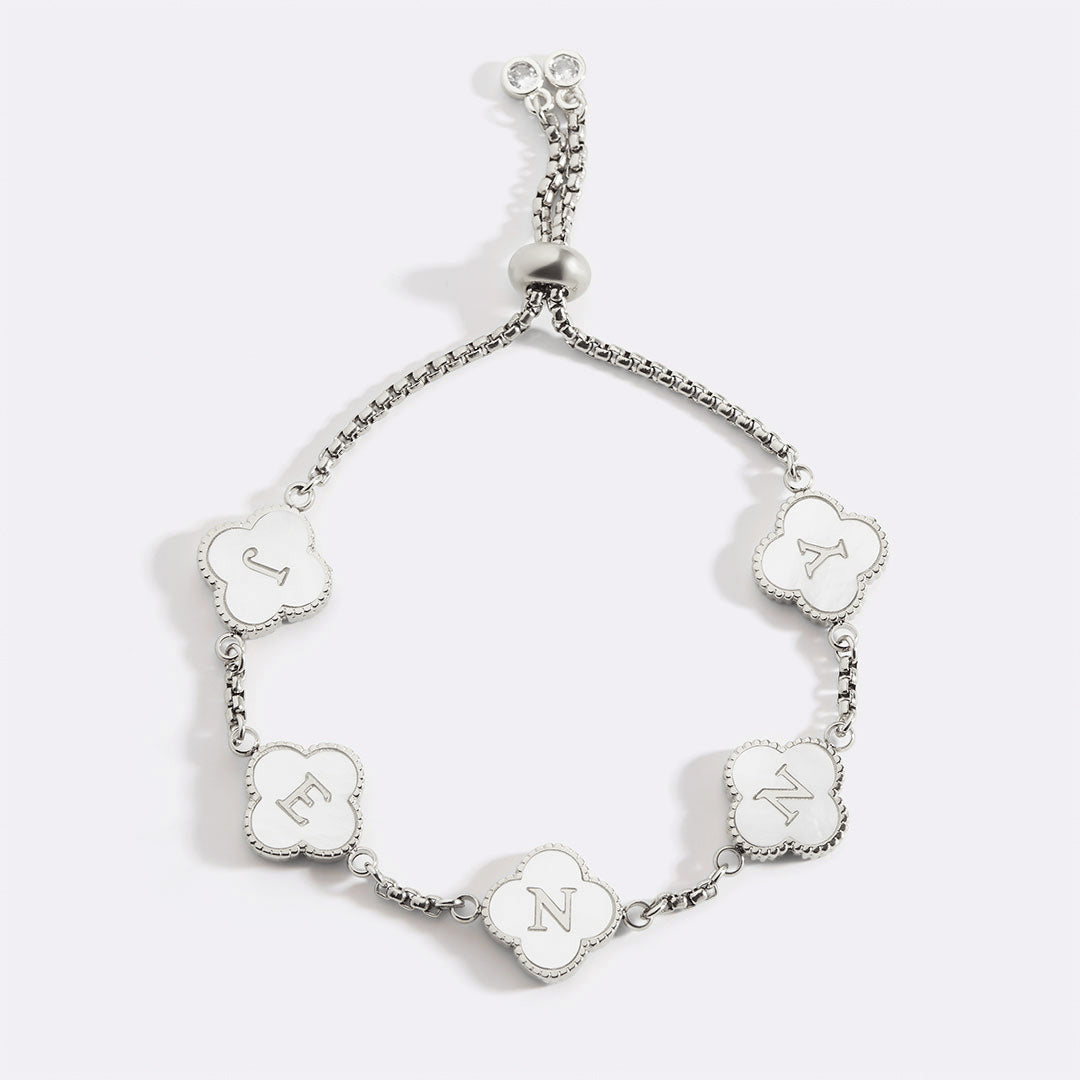 Clover Custom Name Bracelet in 925 sterling silver