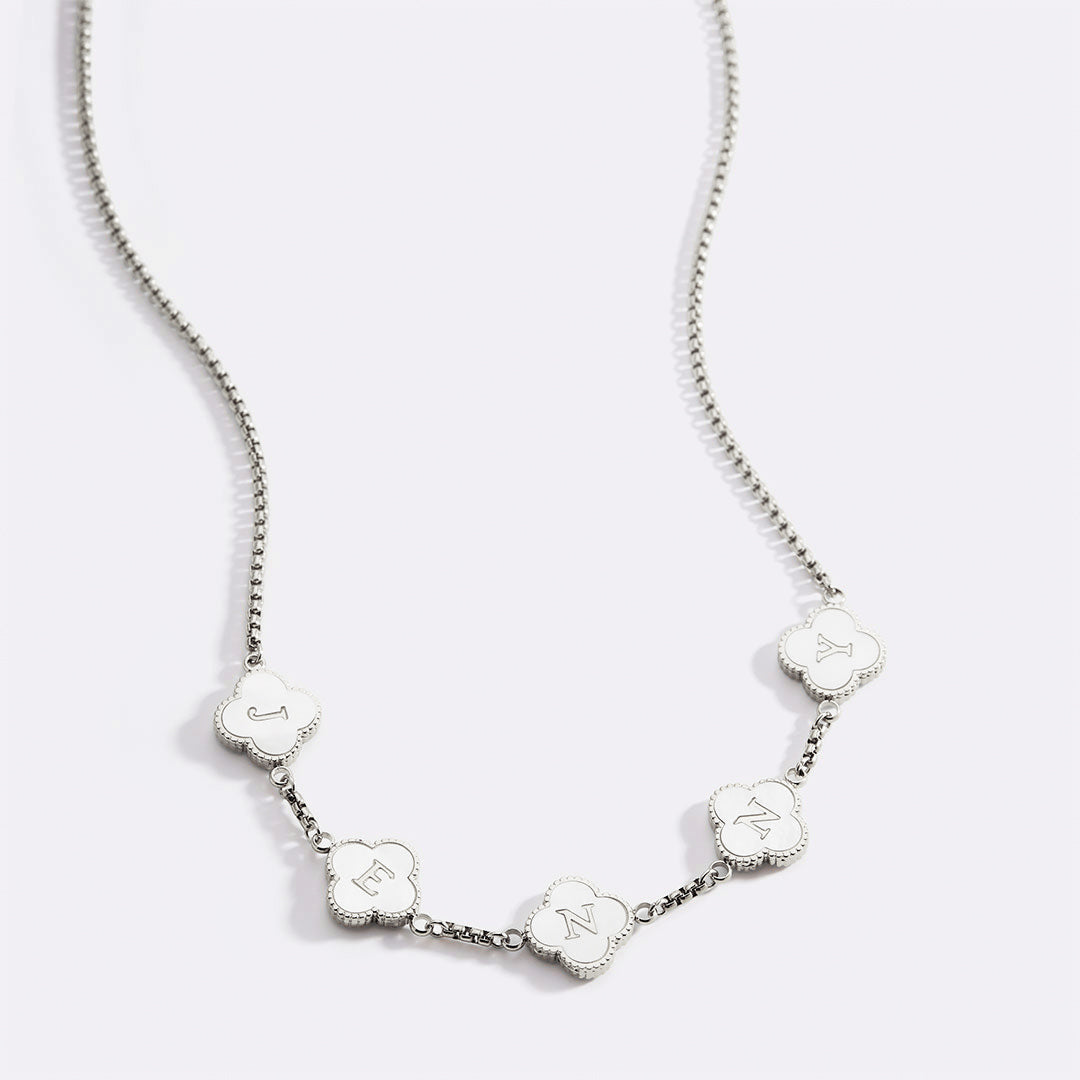 Clover Custom Name Necklace in 925 sterling silver