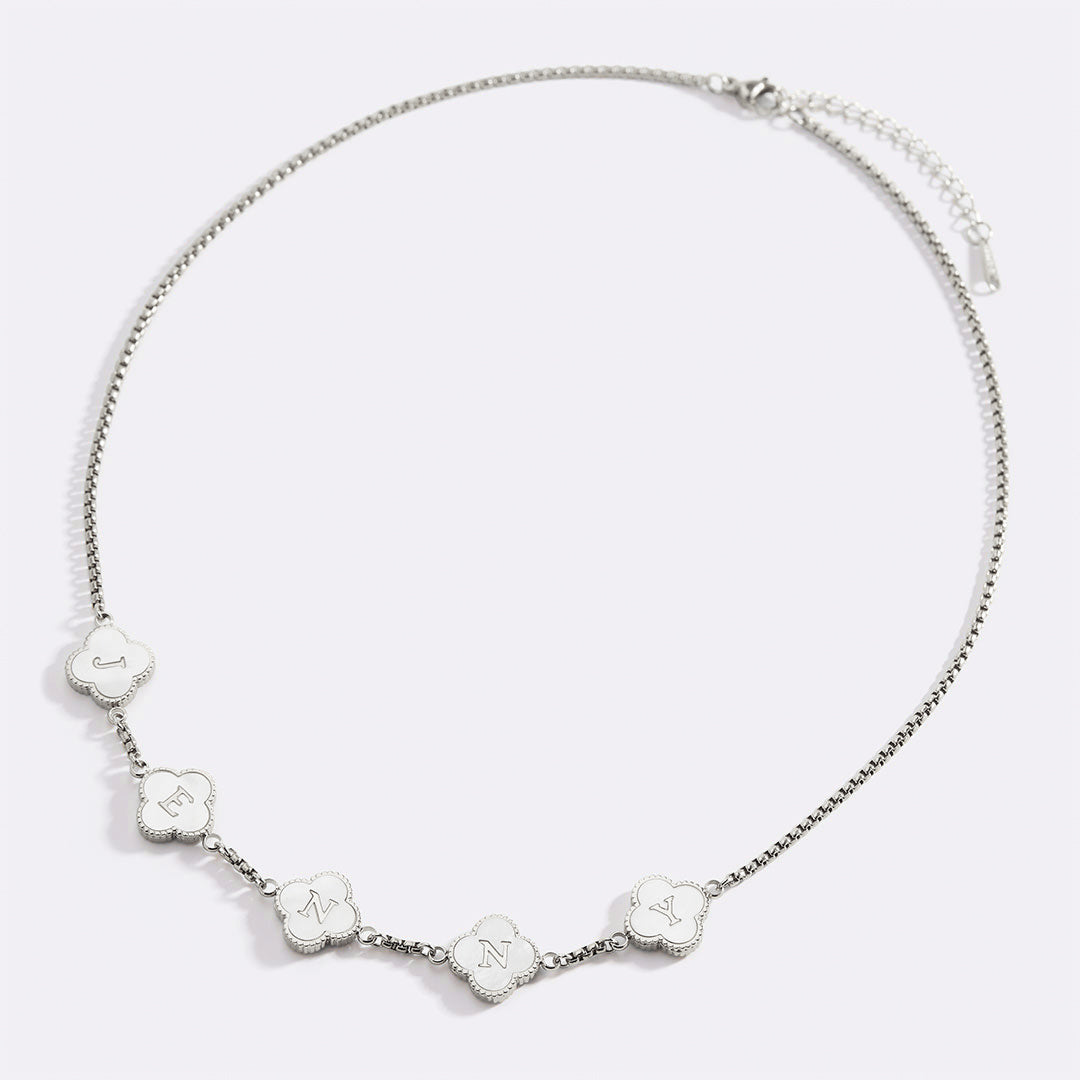 Clover Custom Name Necklace in 925 sterling silver