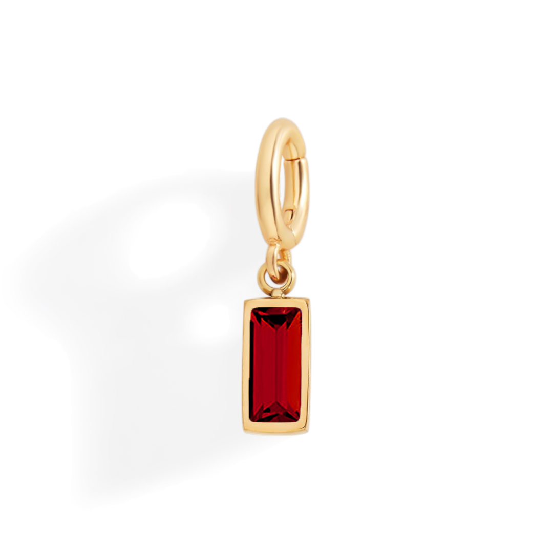 Dainty Baguette Birthstone Charm — Vanny Jewels