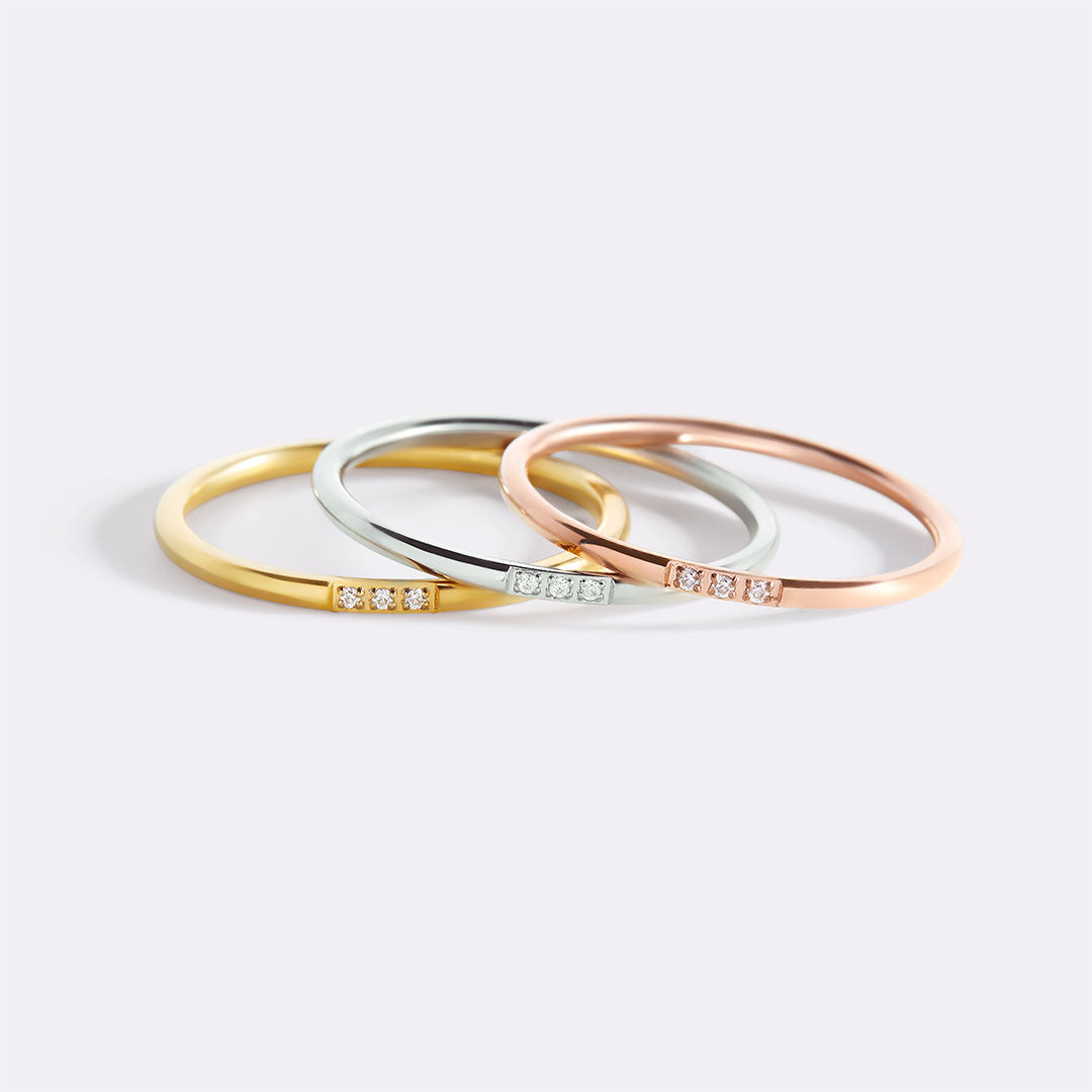Zierlicher Diamanten-Stapelring