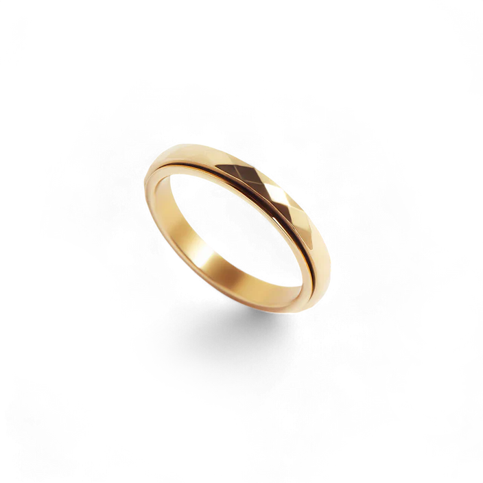 Dainty Hammered Band Spinning Fidget Ring — Vanny Jewels