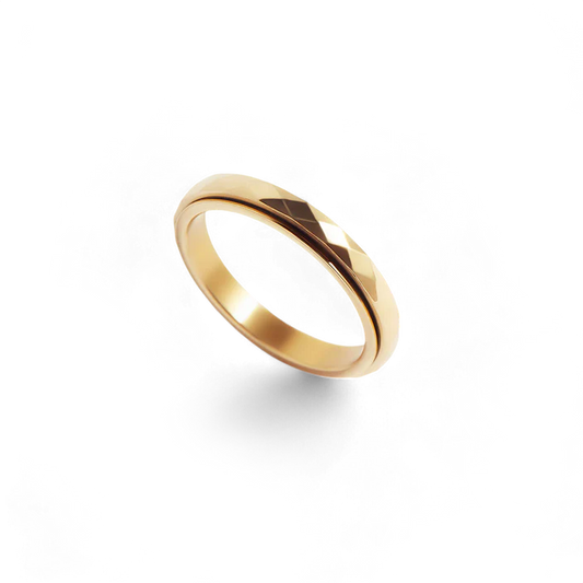 Dainty Hammered Band Spinning Fidget Ring — Vanny Jewels