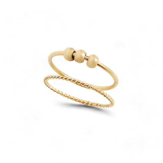 Dainty Stackable Beaded Fidget Ring Set — Vanny Jewels