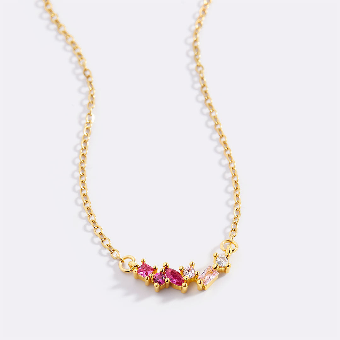 Ombre Birthstone Necklace with July birthstone