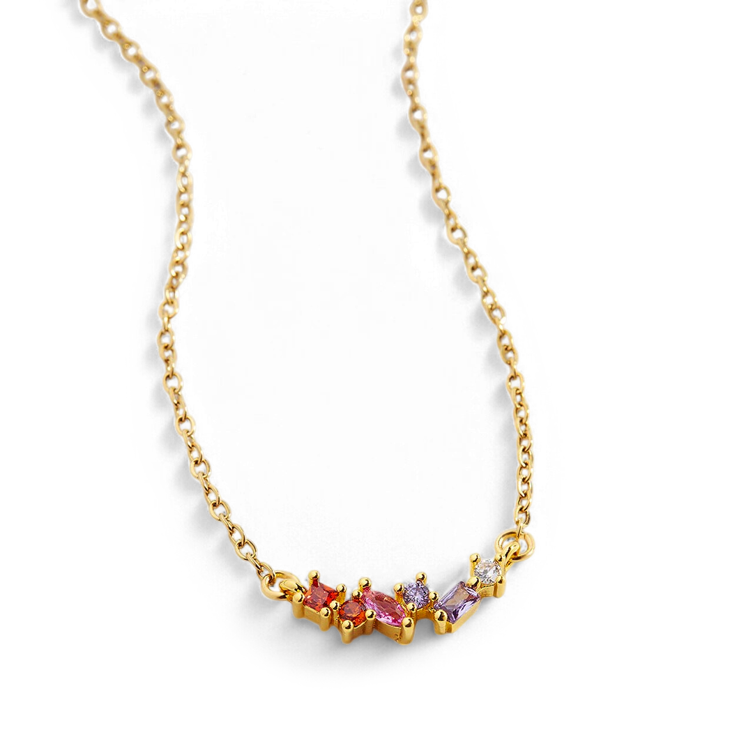 Ombre Birthstone Necklace with June birthstone