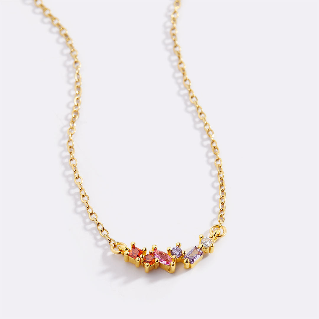 Ombre Birthstone Necklace with June birthstone