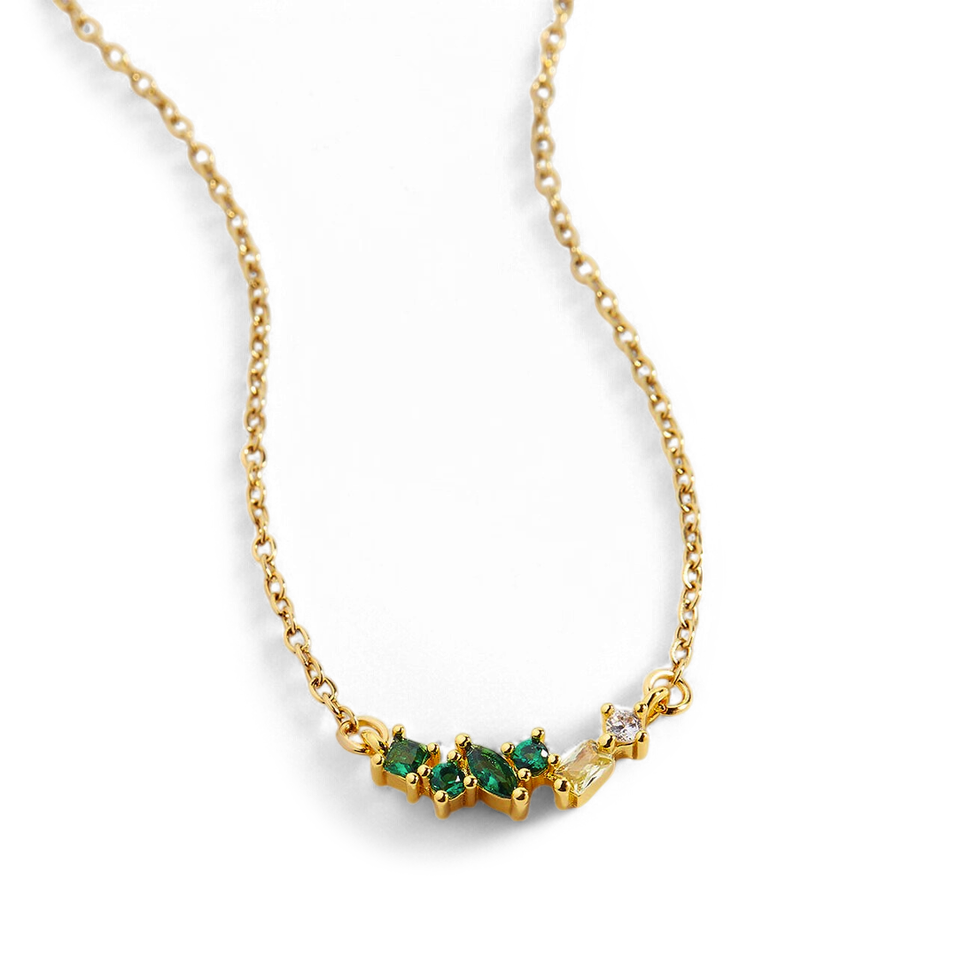 Ombre Birthstone Necklace with May birthstone