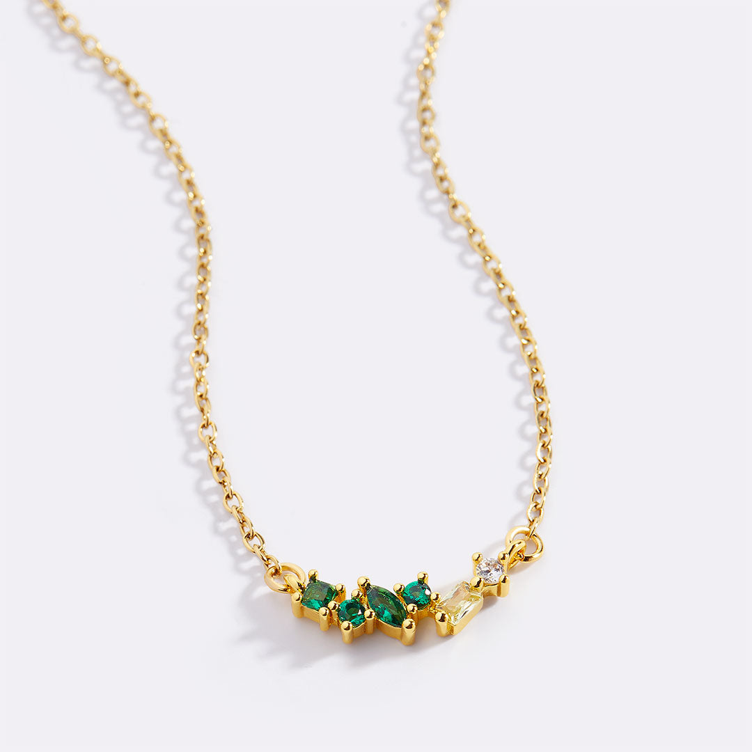Ombre Birthstone Necklace with May birthstone