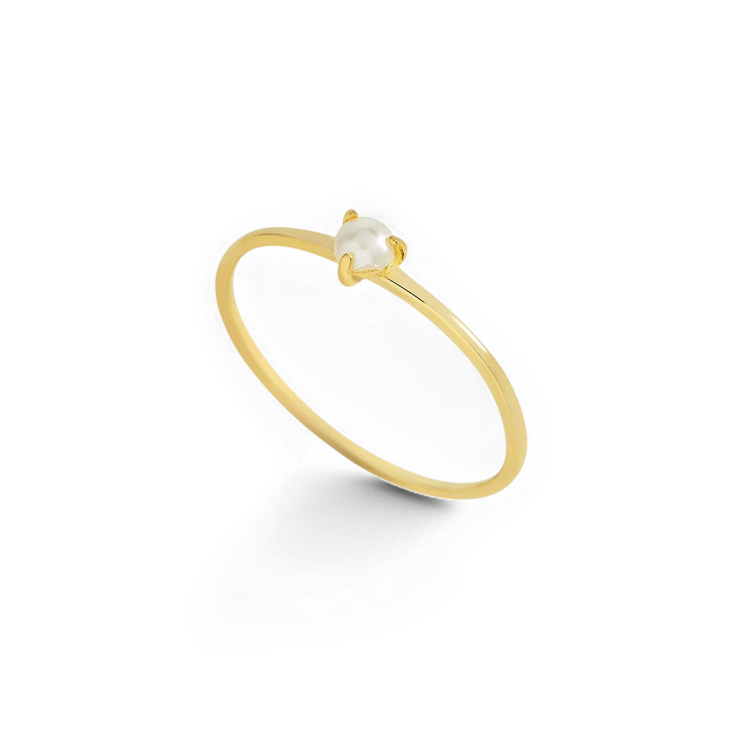 Pearl Stacking Ring in 925 Sterling Silver — Vanny Jewels