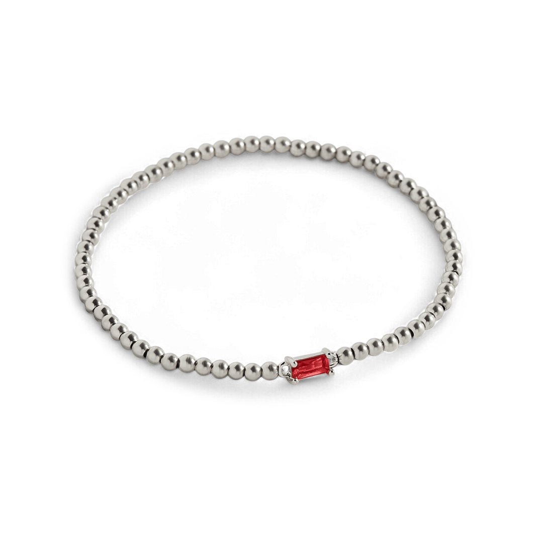 Armband aus Sterlingsilber mit Geburtssteinperlen
