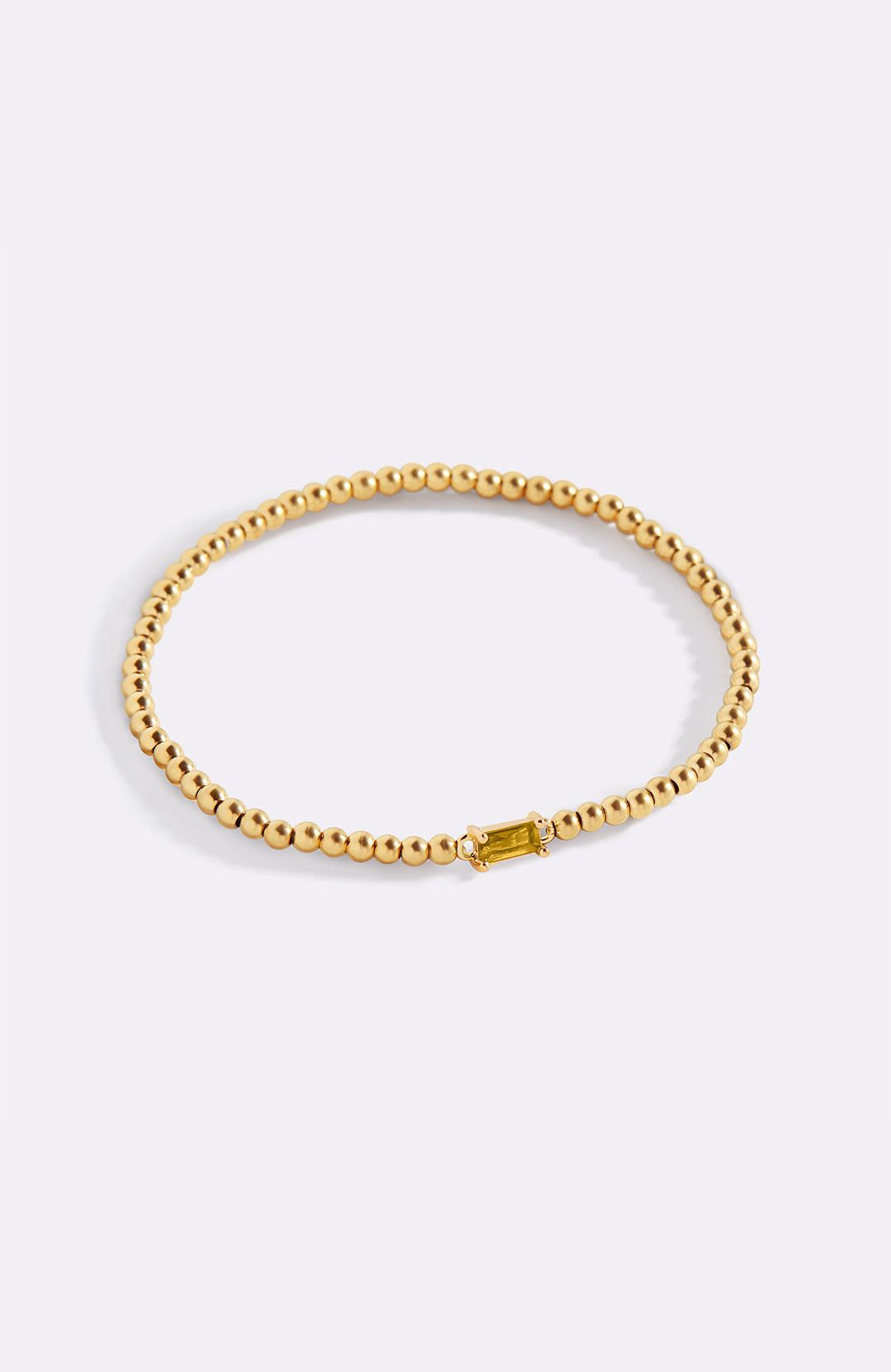 Gold Beaded Birthstone Bracelet with November birthstone