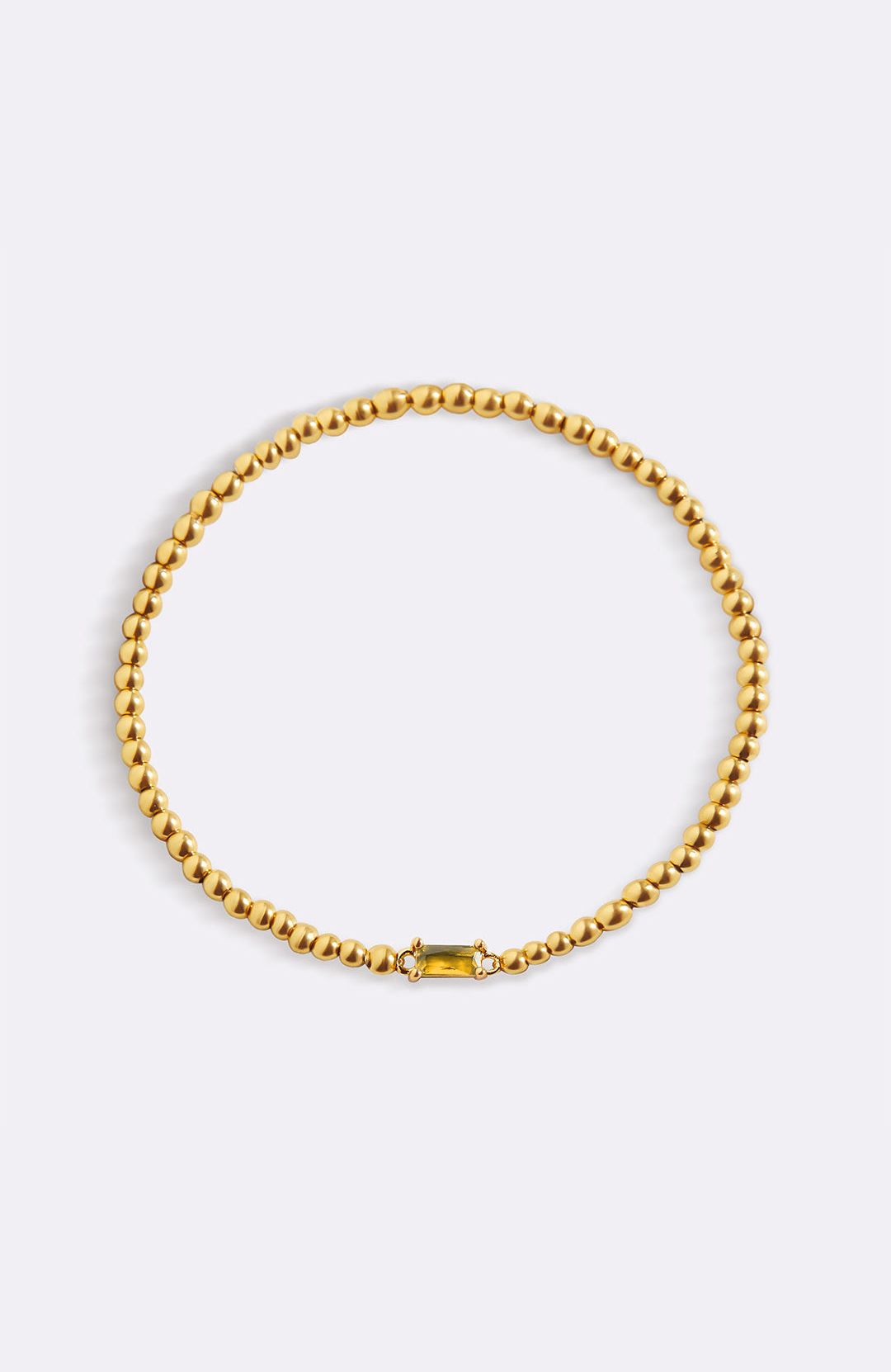 Gold Beaded Birthstone Bracelet with November birthstone