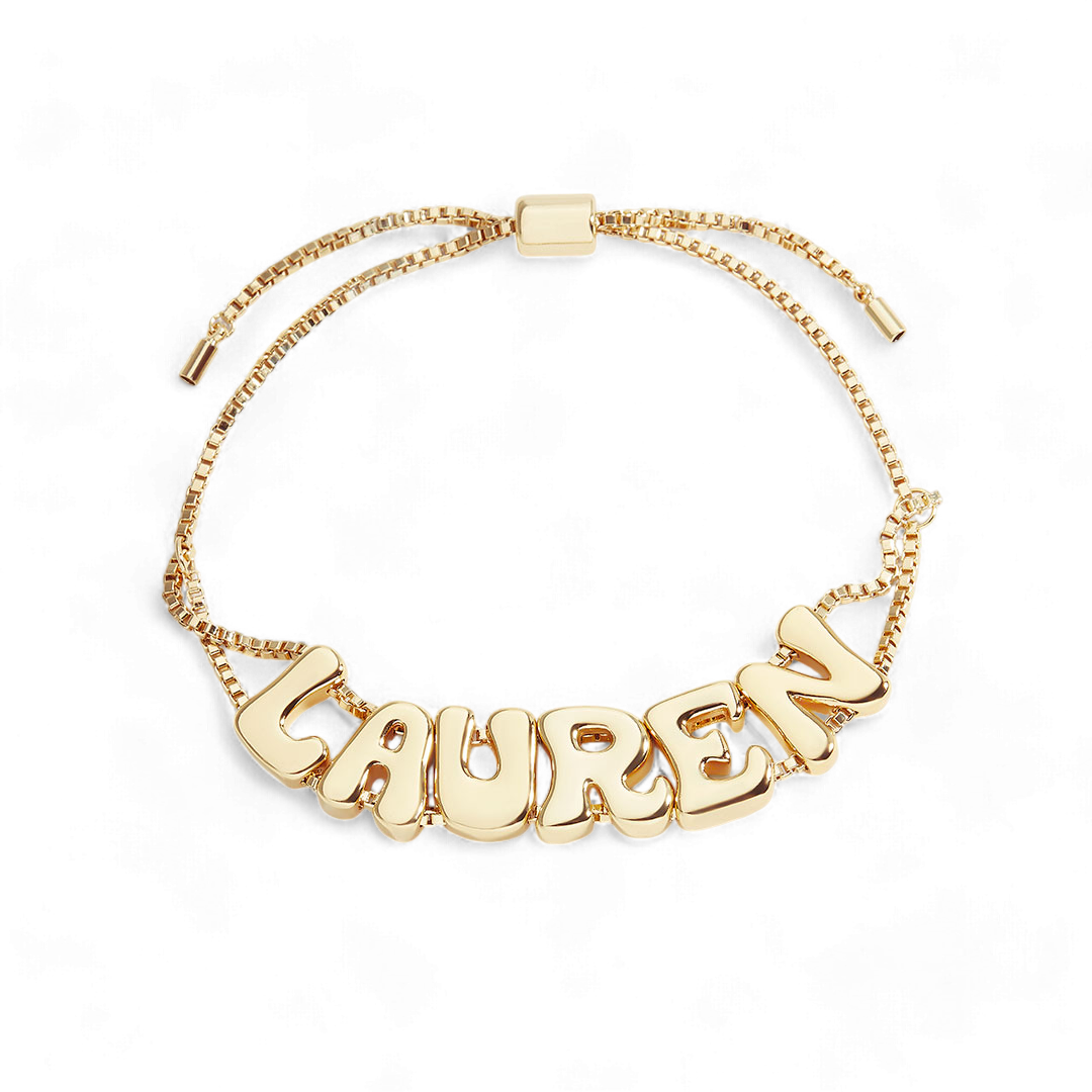 Groovy Adjustable Chain Name Bracelet — Vanny Jewels