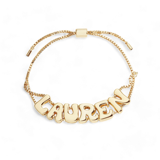 Groovy Adjustable Chain Name Bracelet — Vanny Jewels