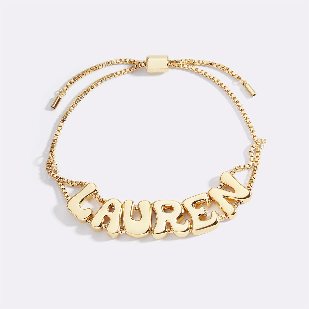 Bracciale con nome regolabile a catena Groovy