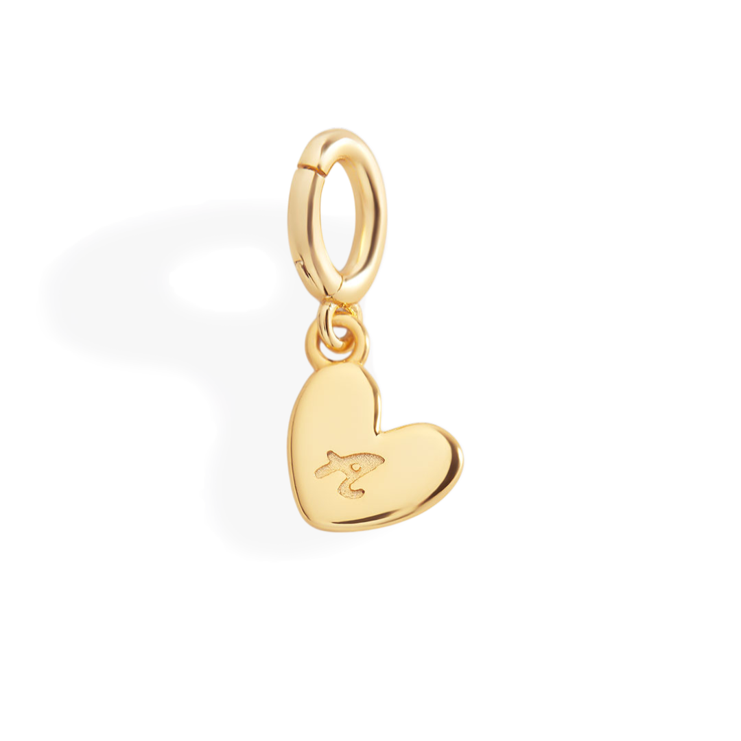 Dainty Heart Initial Charm — Vanny Jewels