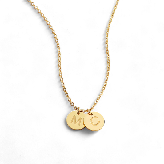 Dainty Disc Initial Necklace — Vanny Jewels