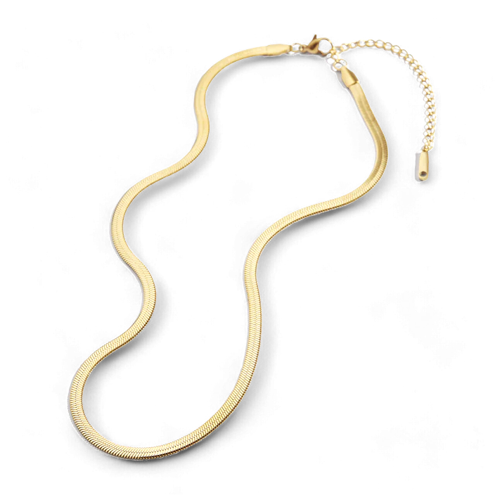 Herringbone Gold Chain Necklace — Vanny Jewels
