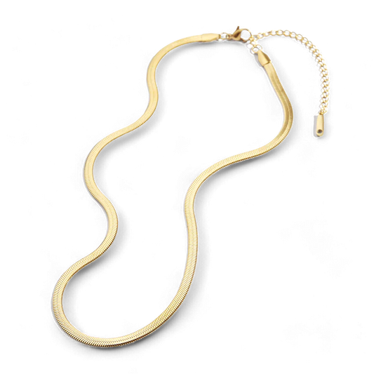Herringbone Gold Chain Necklace — Vanny Jewels