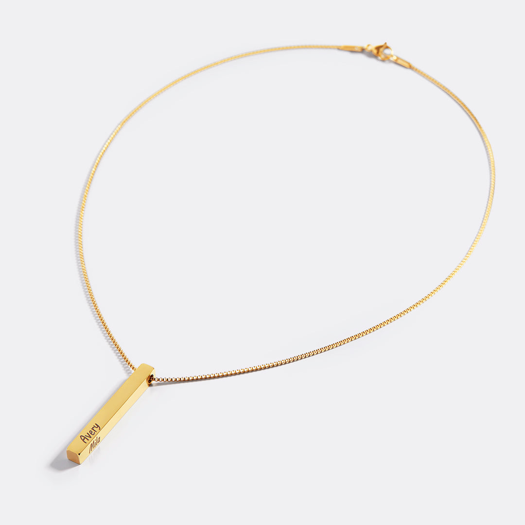 Muse Pillar Bar Necklace in gold tone