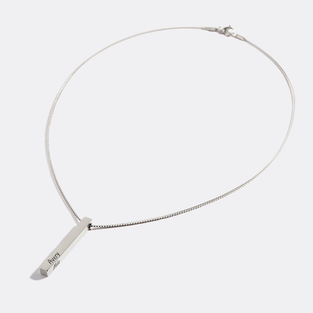 Muse Pillar Bar Necklace in 925 sterling silver