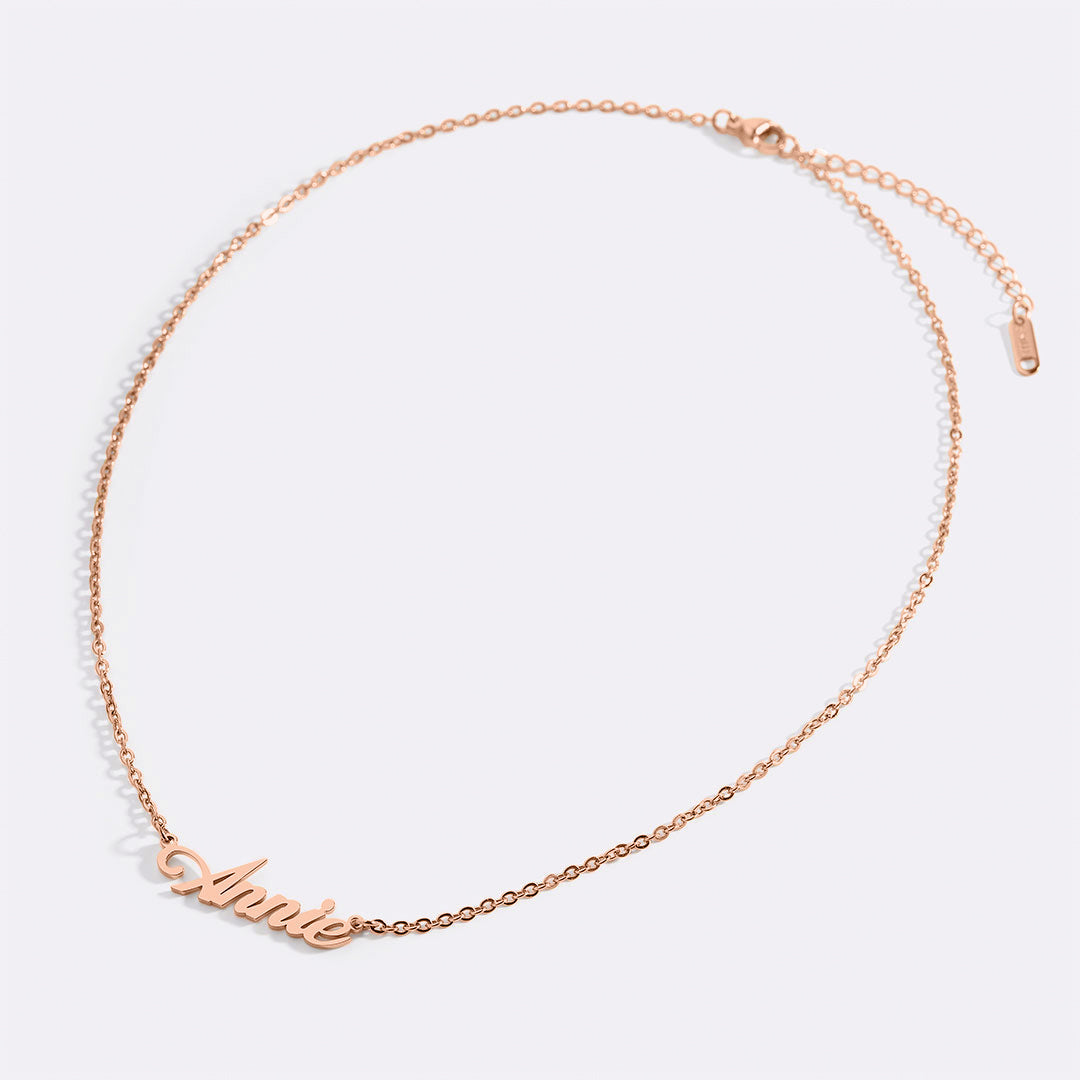 Personalized Name Necklace | Choose from 9 Styles in rose gold tone