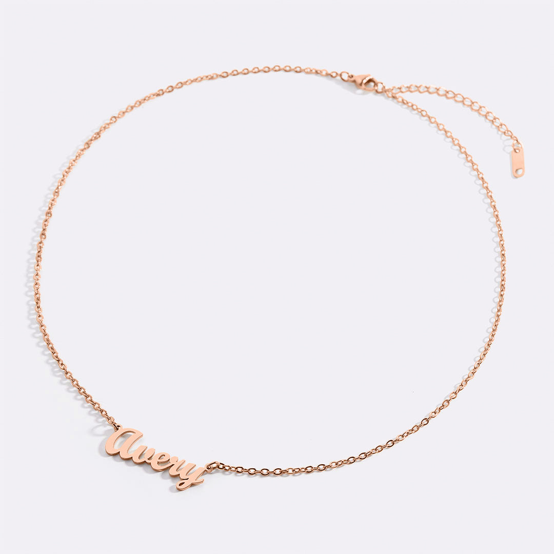 Personalized Name Necklace | Choose from 9 Styles in rose gold tone