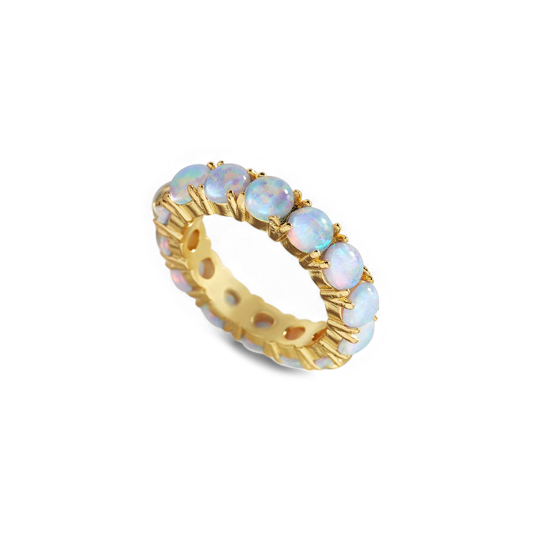 Blue Opal Eternity Ring — Vanny Jewels