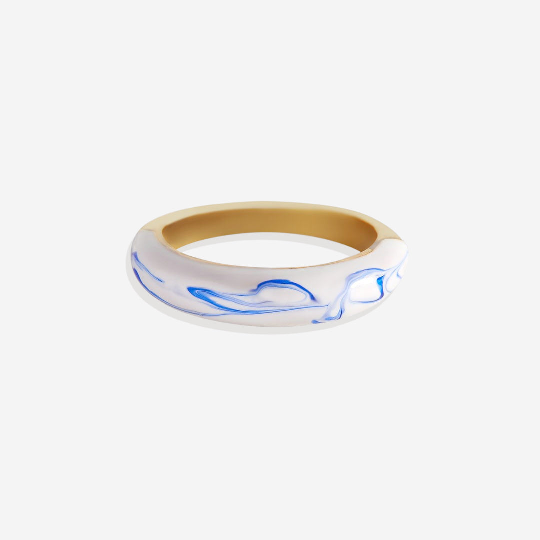 Ring mit blauer Porzellan-Kuppel