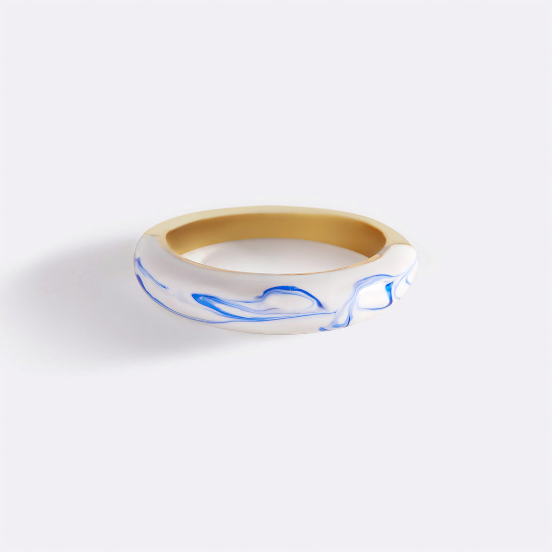 Ring mit blauer Porzellan-Kuppel