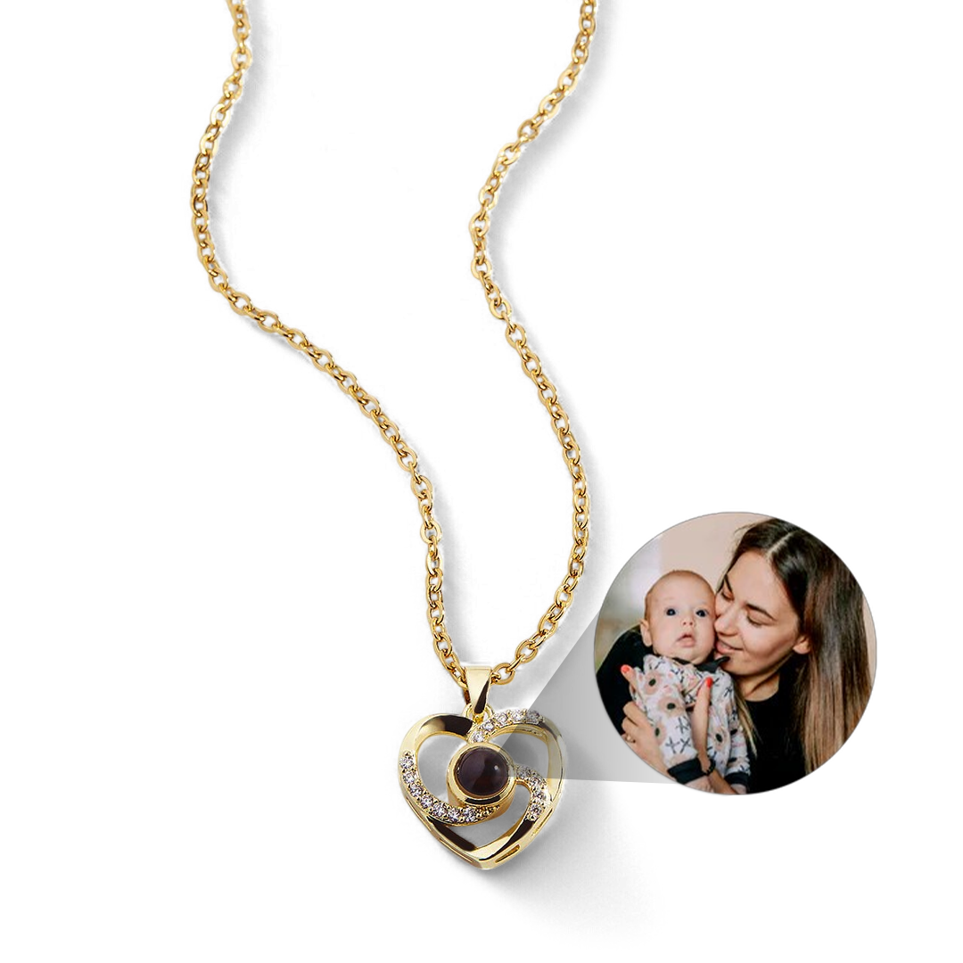 Center of My Heart Pave Photo Necklace — Vanny Jewels