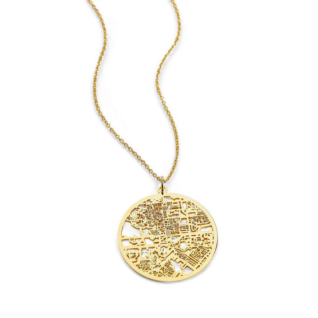 Custom Map Pendant Necklace in 925 Sterling Silver — Vanny Jewels