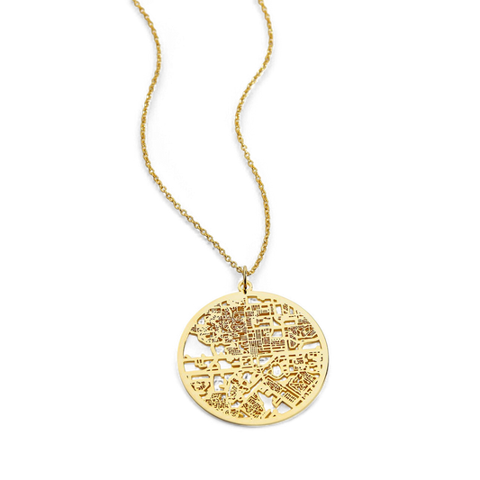 Custom Map Pendant Necklace in 925 Sterling Silver — Vanny Jewels