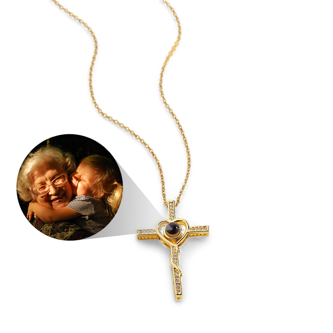 Heart and Cross Photo Necklace — Vanny Jewels
