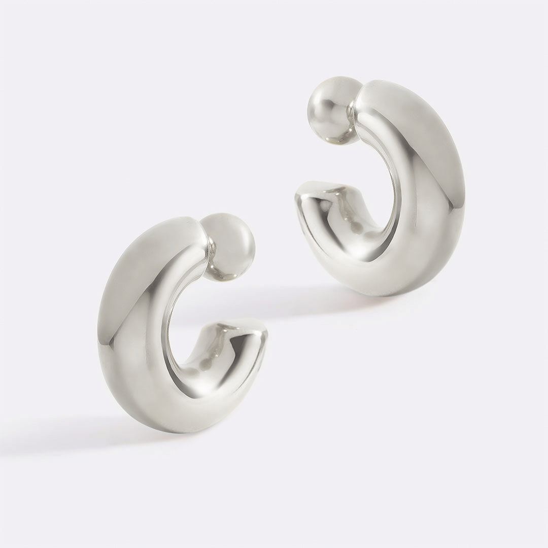 Reversible Hoop Earrings in 925 sterling silver