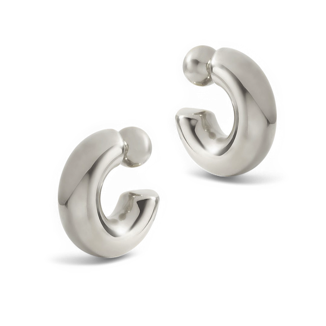 Reversible Hoop Earrings in 925 sterling silver