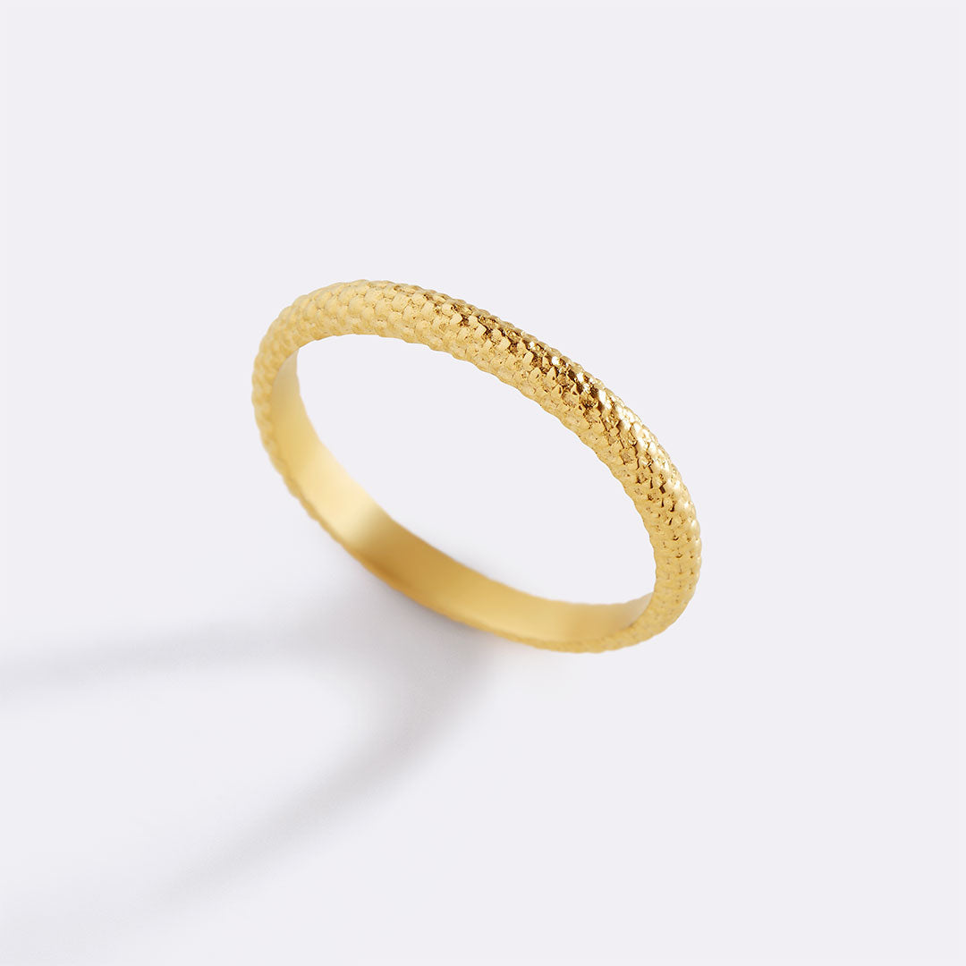 Anello impilabile in pelle di serpente