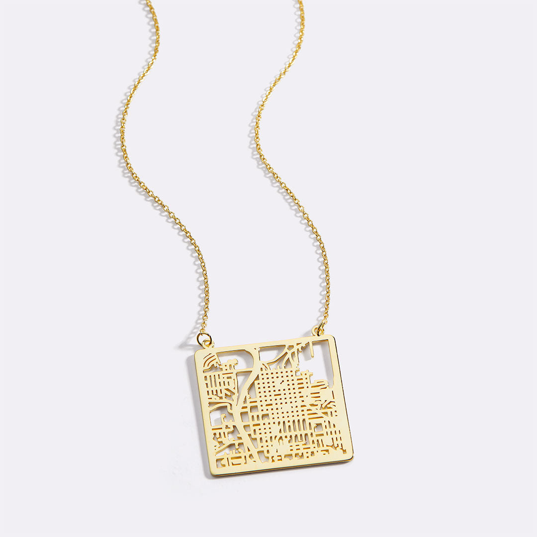 Custom Map Pendant Necklace