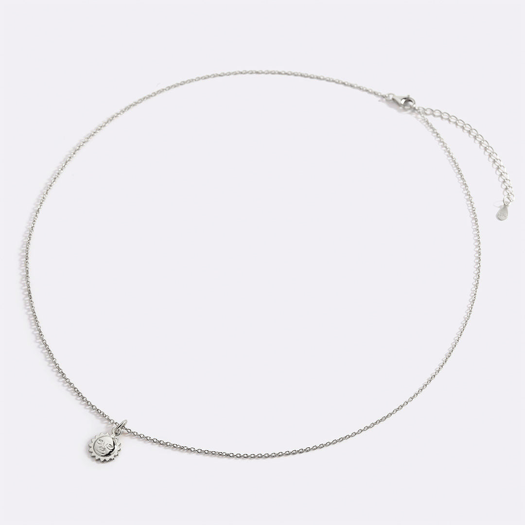 Sun Charm Pendant Necklace in 925 sterling silver