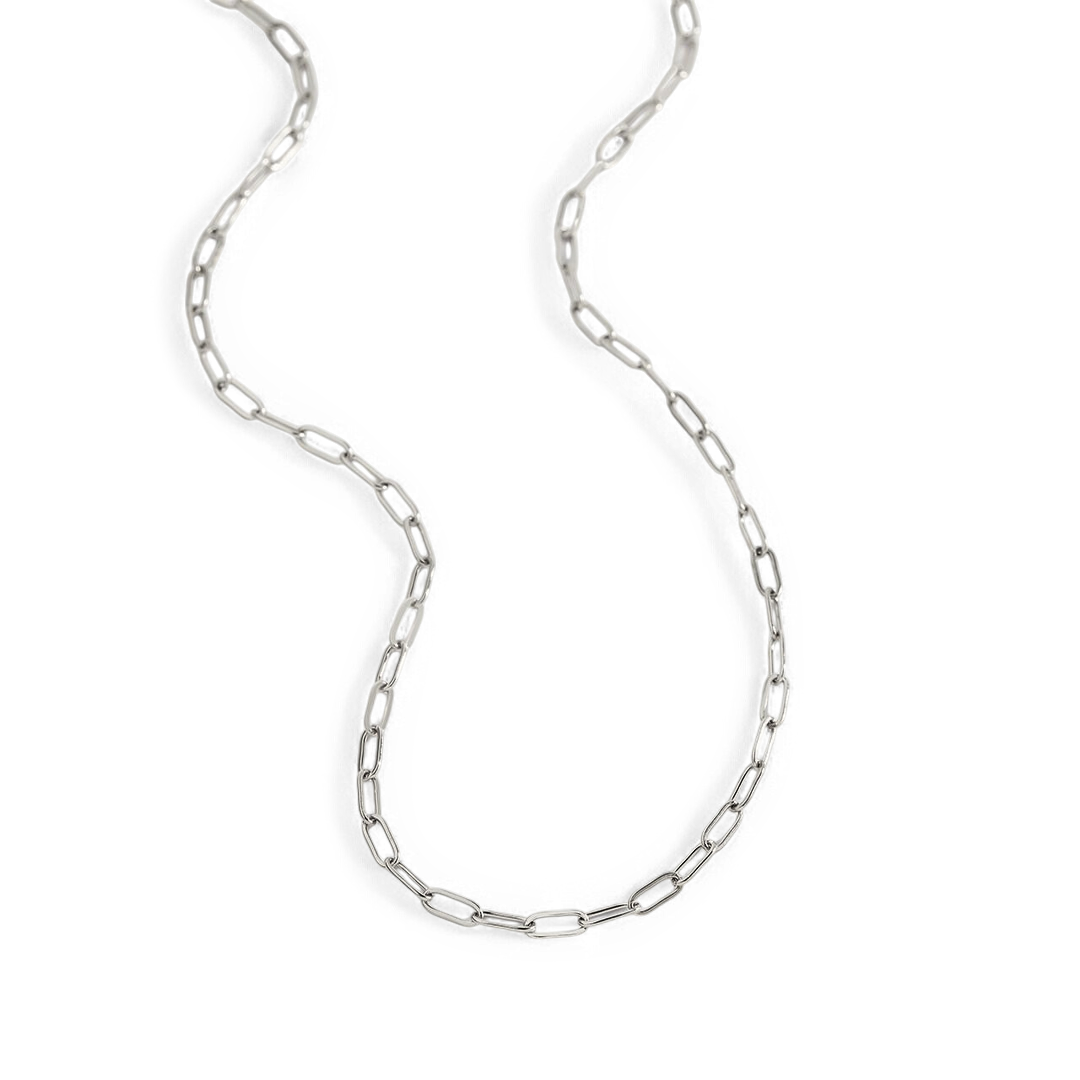 Thin Paperclip Necklace in 925 sterling silver