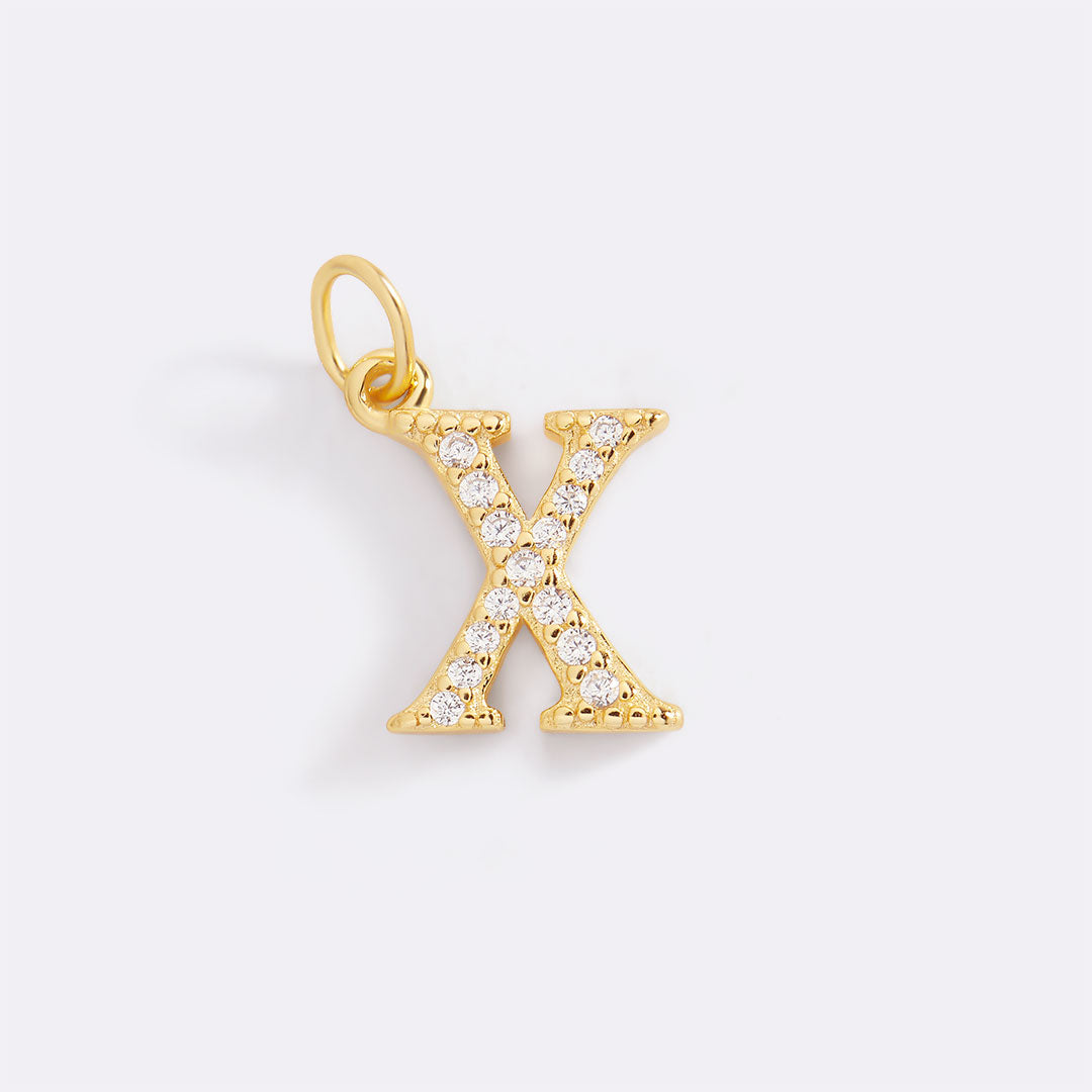 Zierlicher Pavé-Initialen-Anhänger