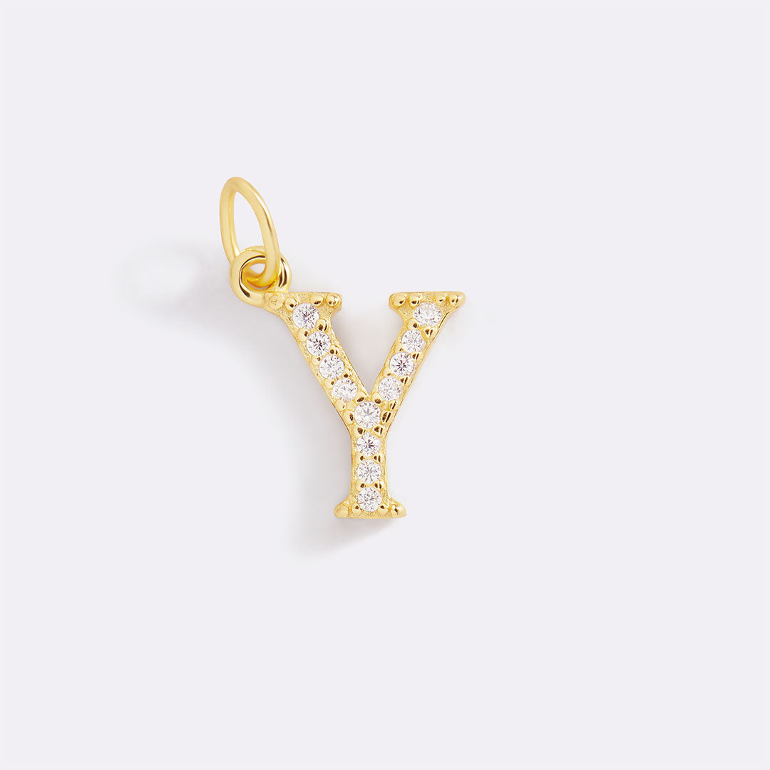 Zierlicher Pavé-Initialen-Anhänger