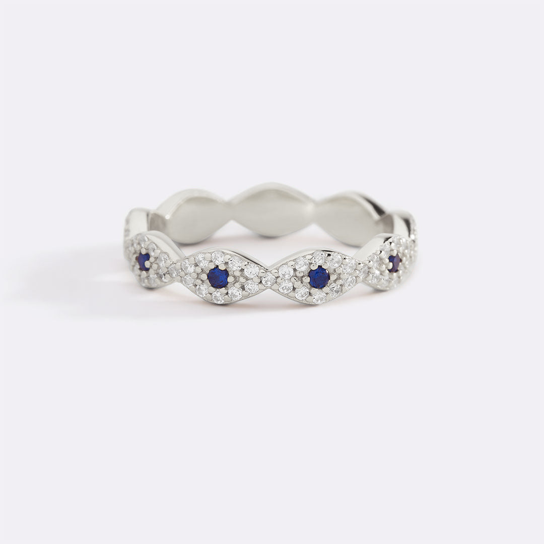 Pave Evil Eye Ring