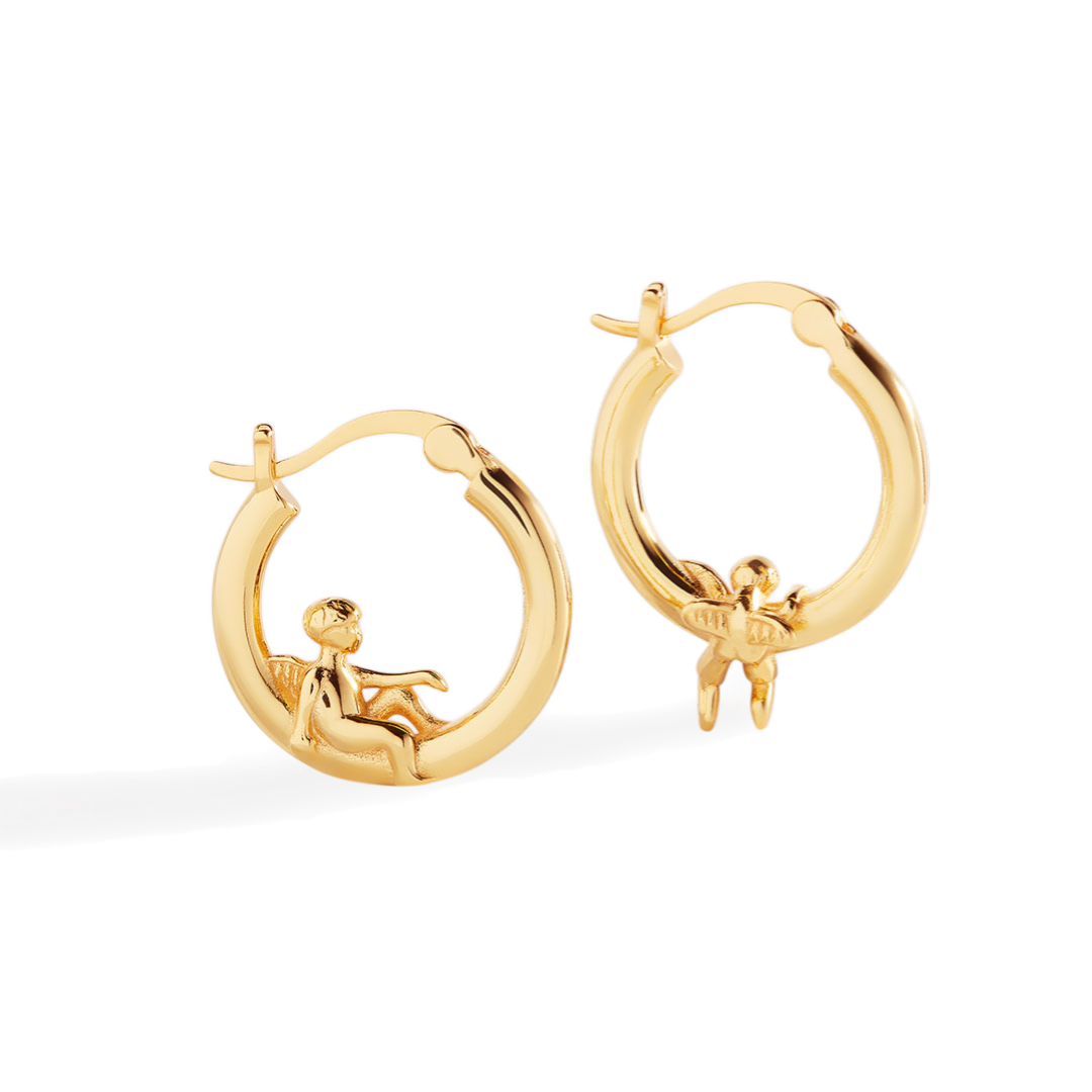 Cherub Gold Hoops earrings — Vanny Jewels