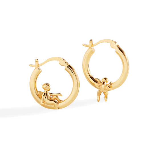 Cherub Gold Hoops earrings — Vanny Jewels